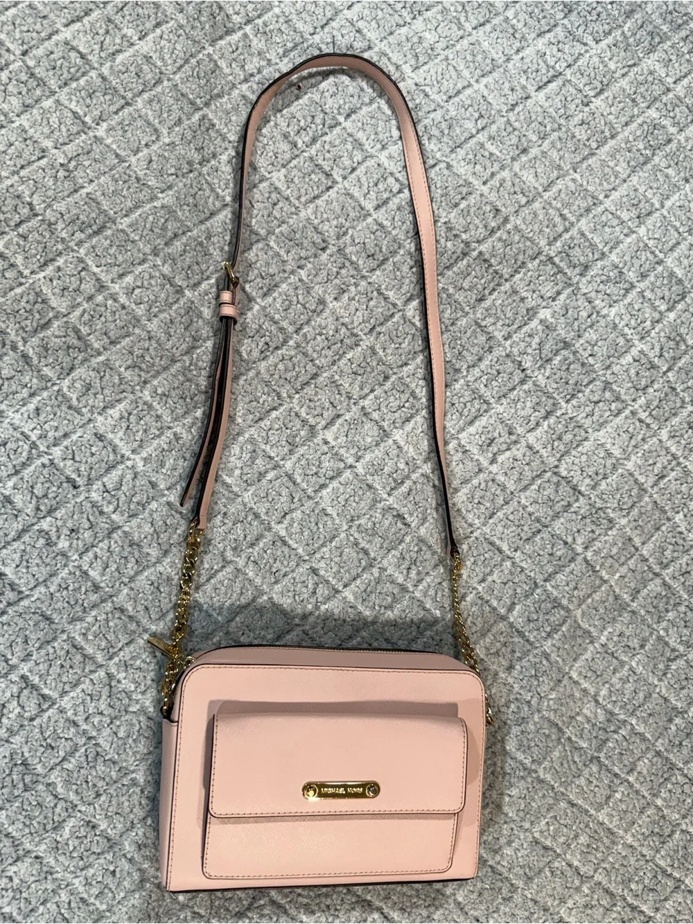 Michael Kors Blush Pink Leather Chain-Strap Crossbody